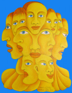 14 Augen, 90 x 70 cm