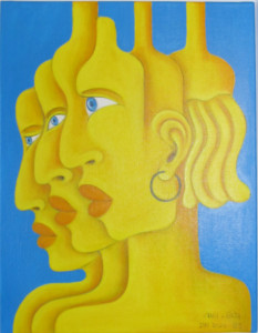 3 Augen, 90 x 70 cm