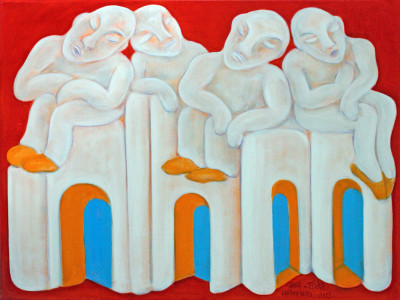 Ahnenburg, 90 x 120 cm