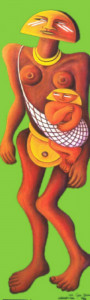 Gletschermann und Gletscherfrau, 1998, je/each 200 x 60 cm