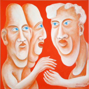Handschlag, 80 x 80 cm
