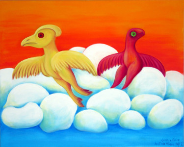Lasst und fliegen II, 80 x 100 cm