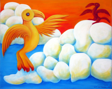 Lasst und fliegen III, 80 x 100 cm