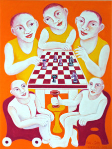 Schachspieler, 120 x 90 cm