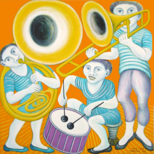 Sousaphonie, 120 x 120 cm