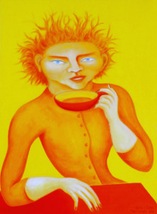Teetrinkerin, 95 x 70 cm