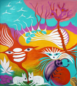 Traumgarten I, 100 x 90 cm