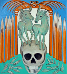 Traumgarten III, 100 x 90 cm