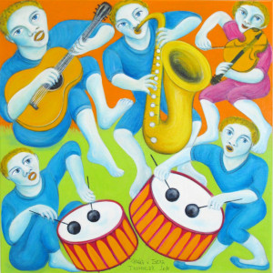 Trommler, 90 x 90 cm