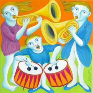 Trompeter, 90 x 90 cm