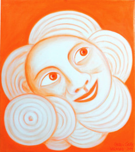 Wölkchen, 80 x 80 cm