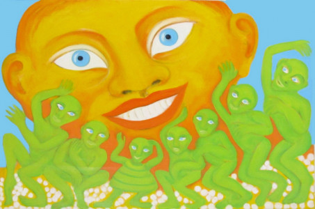 grüne Männchen, 75 x 113 cm